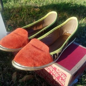 Dolce Vita Leopard Red Leather Flats